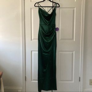 Windsor CHELSEA SATIN HIGH SLIT FORMAL DRESS